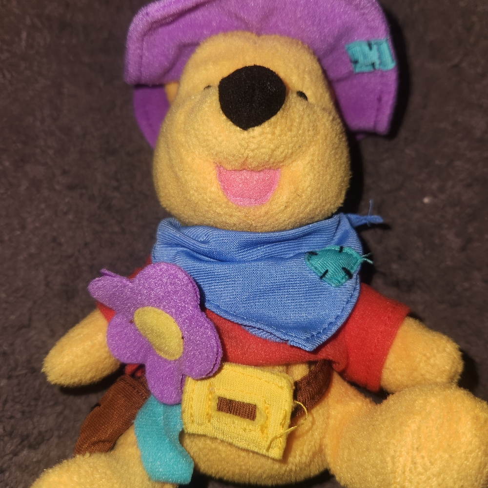 Plush Bear with Purple Hat and Red Shirt‎ - Picture 4 of 10